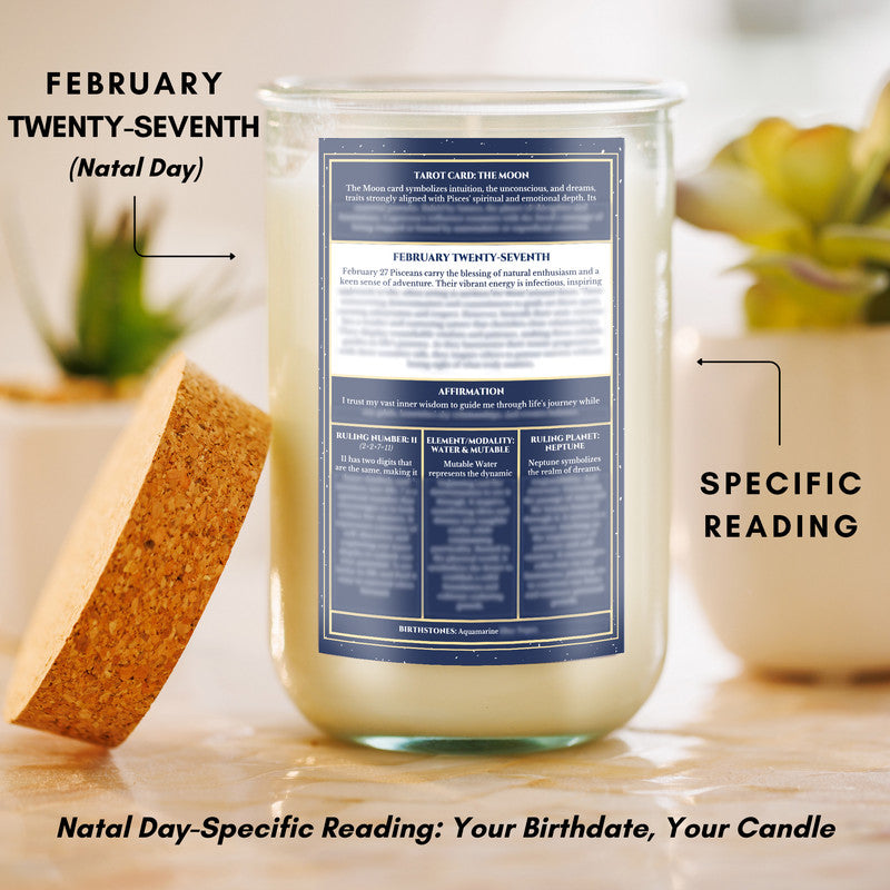 February 27th Birthdate Scented Candle