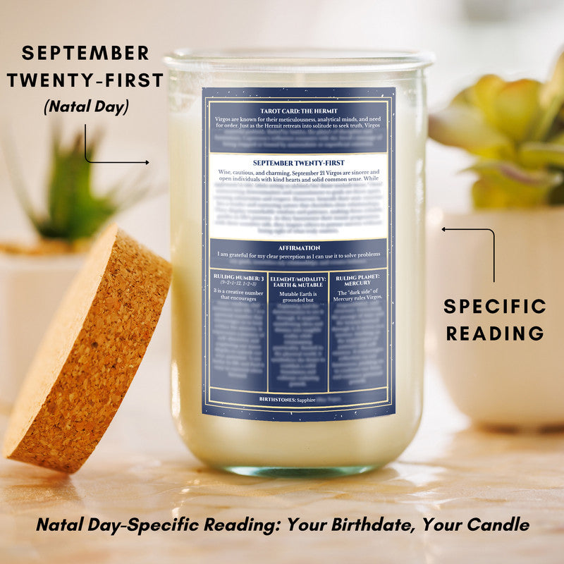 September 21st Birthdate Scented Candle